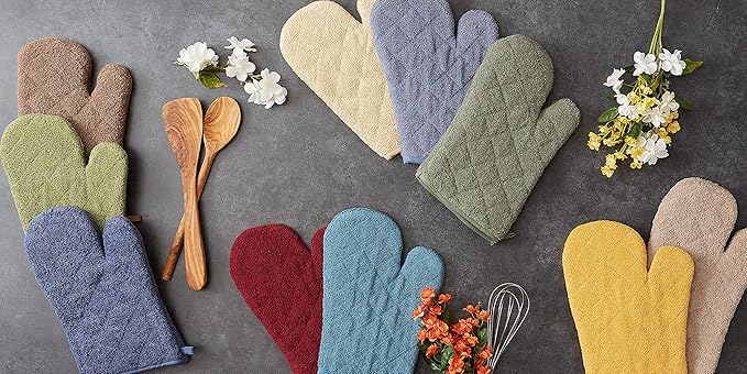 DII Basic Terry Collection 100% Cotton Quilted, Oven Mitt, Stonewash Blue - Image 6