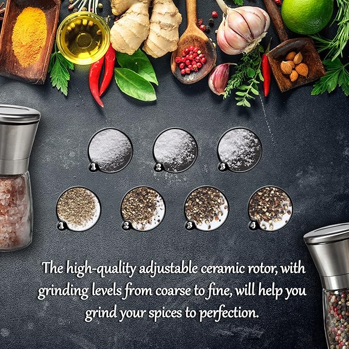 Professional Salt and Pepper Grinder – Premium Stainless Steel Salt and Pepper - Image 3